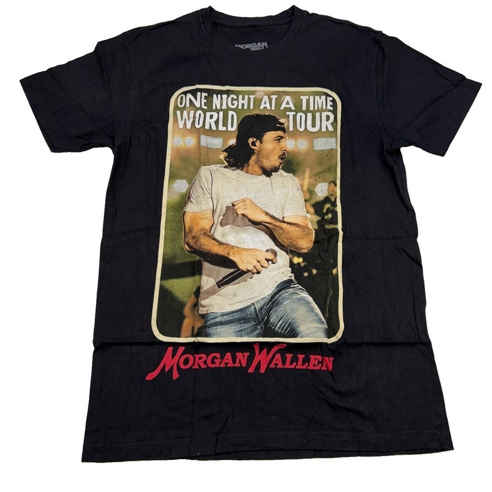 Morgan Wallen Shirt Mens Medium Black 2024 One Night At A Time Tour Graphic Tee